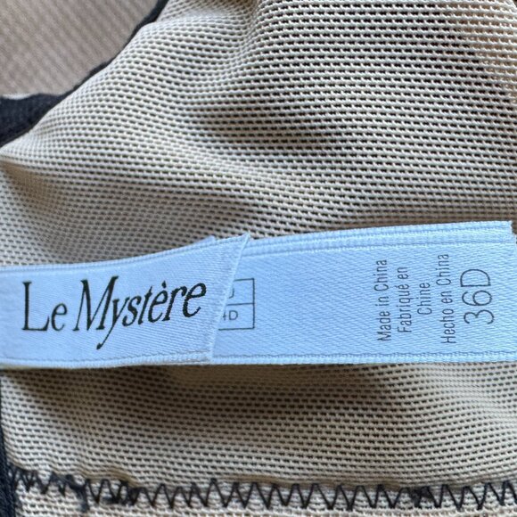 Le Mystère Bra Sz 36D Black Lace Wire Free Full Cup Coverage Bra - Picture 3 of 16